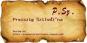 Preiszig Szilvána névjegykártya